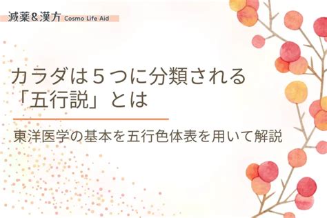 五行健康|カラダは5つに分類される「五行説」とは｜東洋医学 